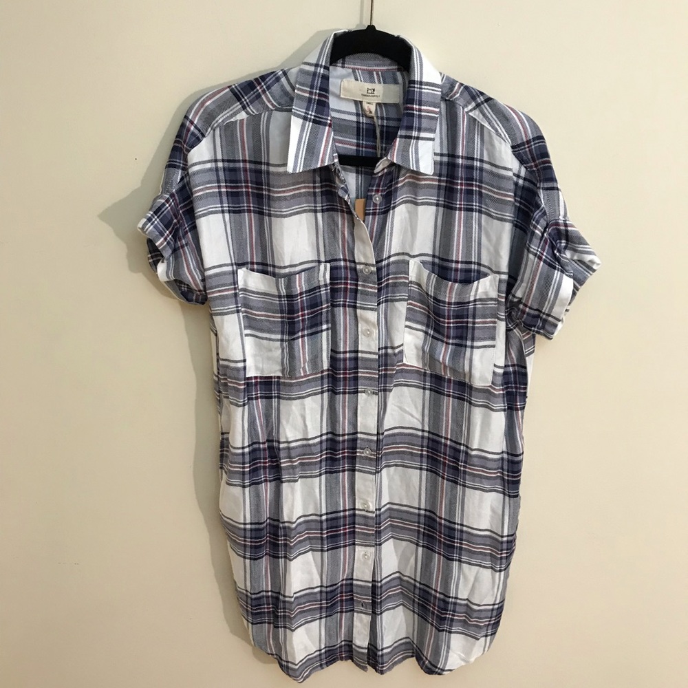 Thread & Supply Short Sleeve Flannel Shirt. NWT.